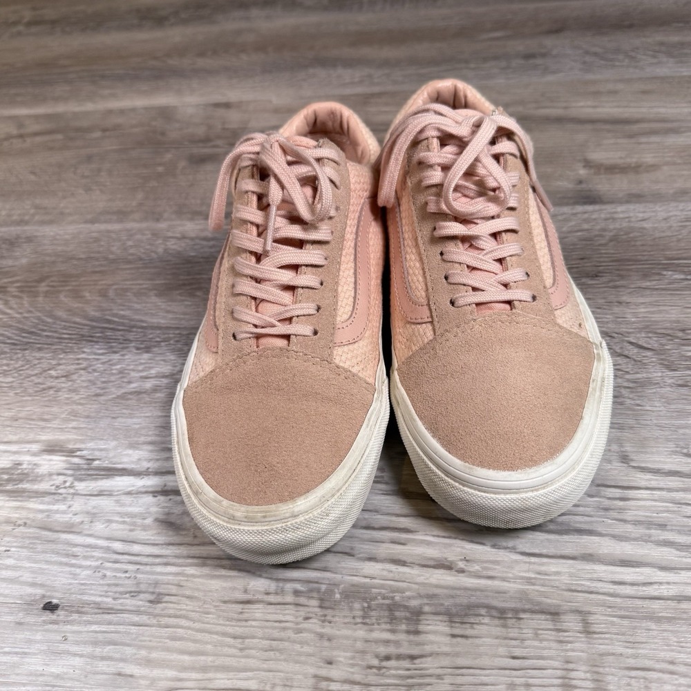 Vans Old Skool Low Top Pink Suede Woven Shoes Unisex Size M 7 W 8.5 Lace Up - Picture 2 of 8